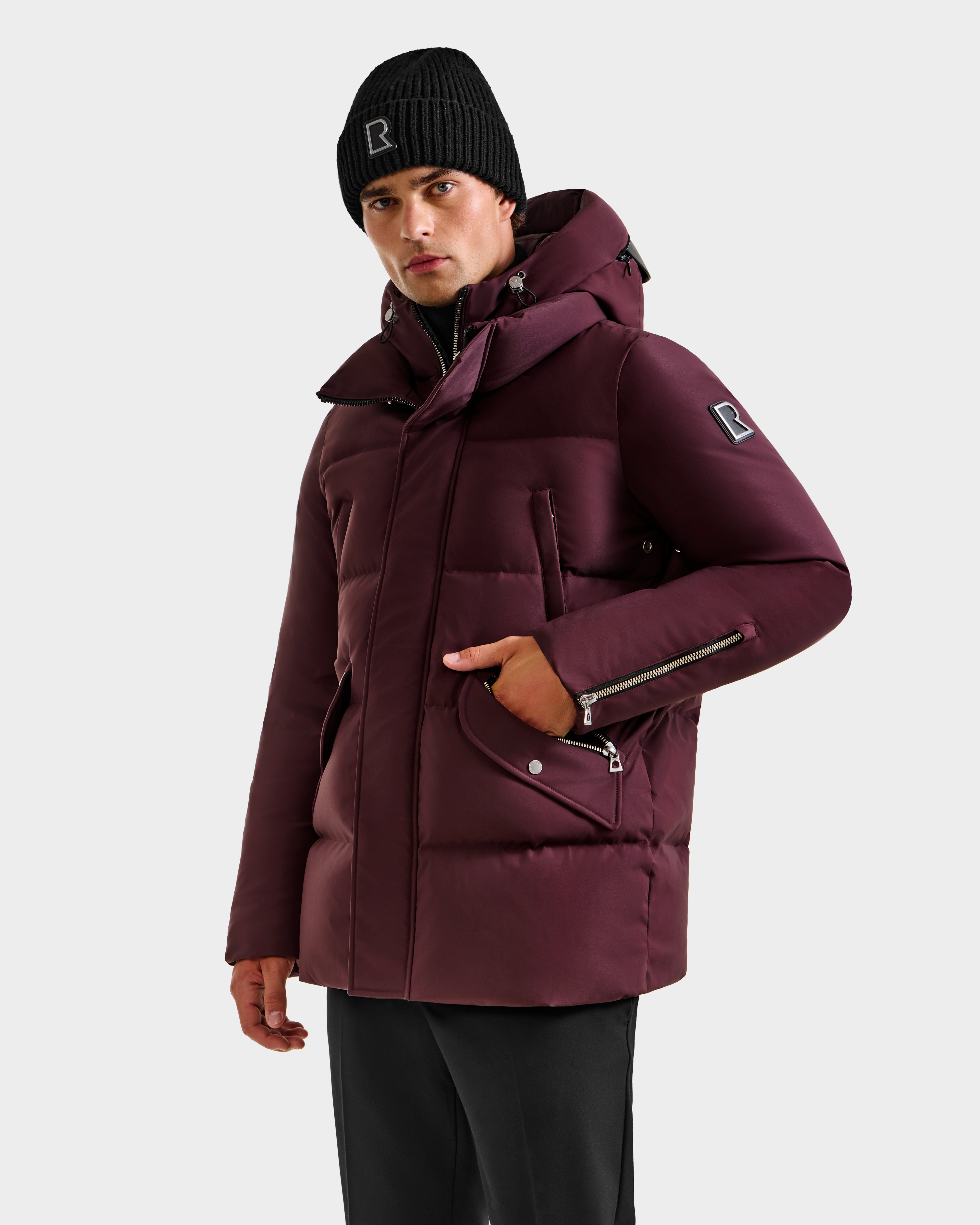 RUDSAK APOLLO H Men's Quilted Down Parka - Bordeaux Winter Coat
