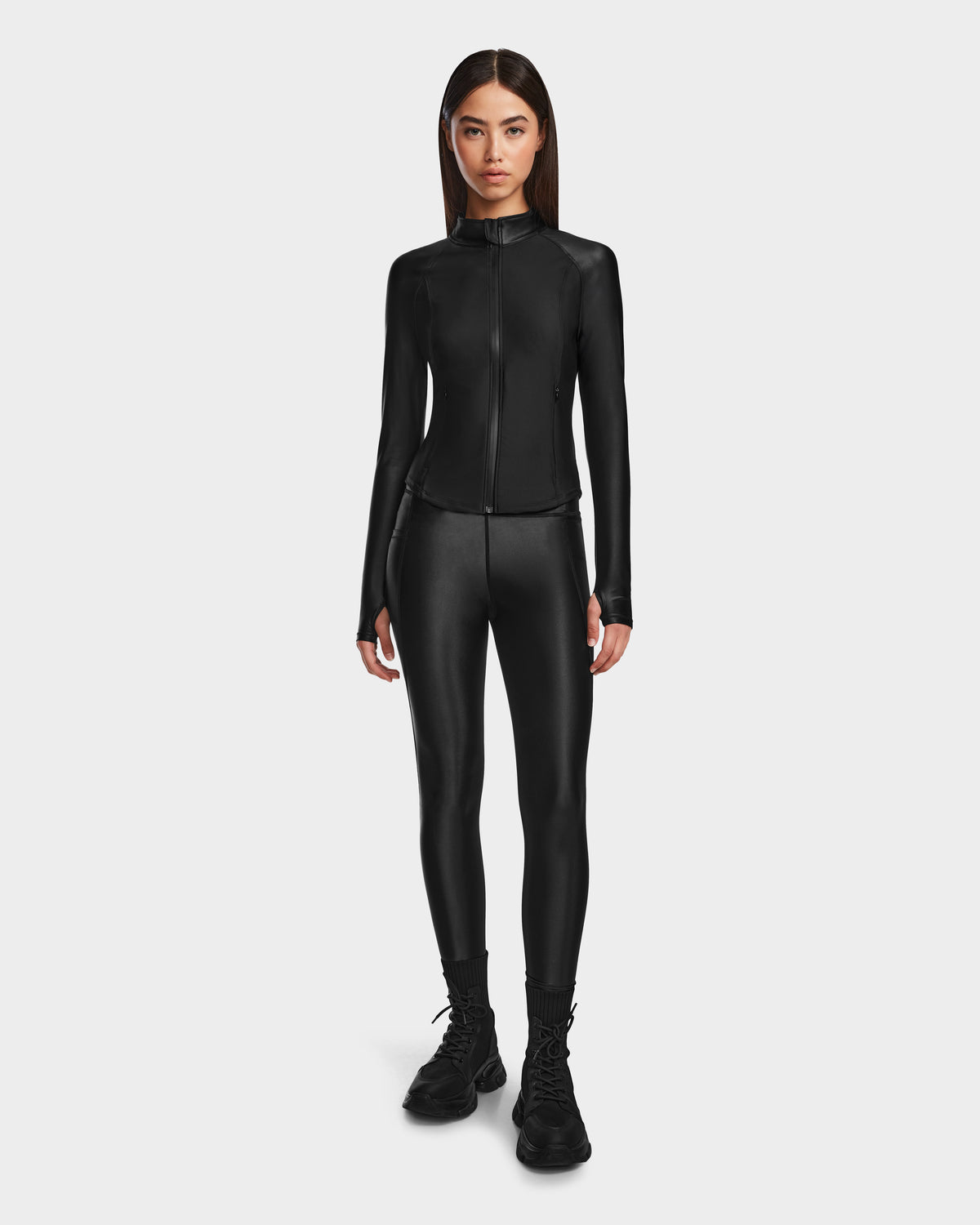 CLARE Women's Shiny Stretch Leggings - Figure-Flattering & Sleek