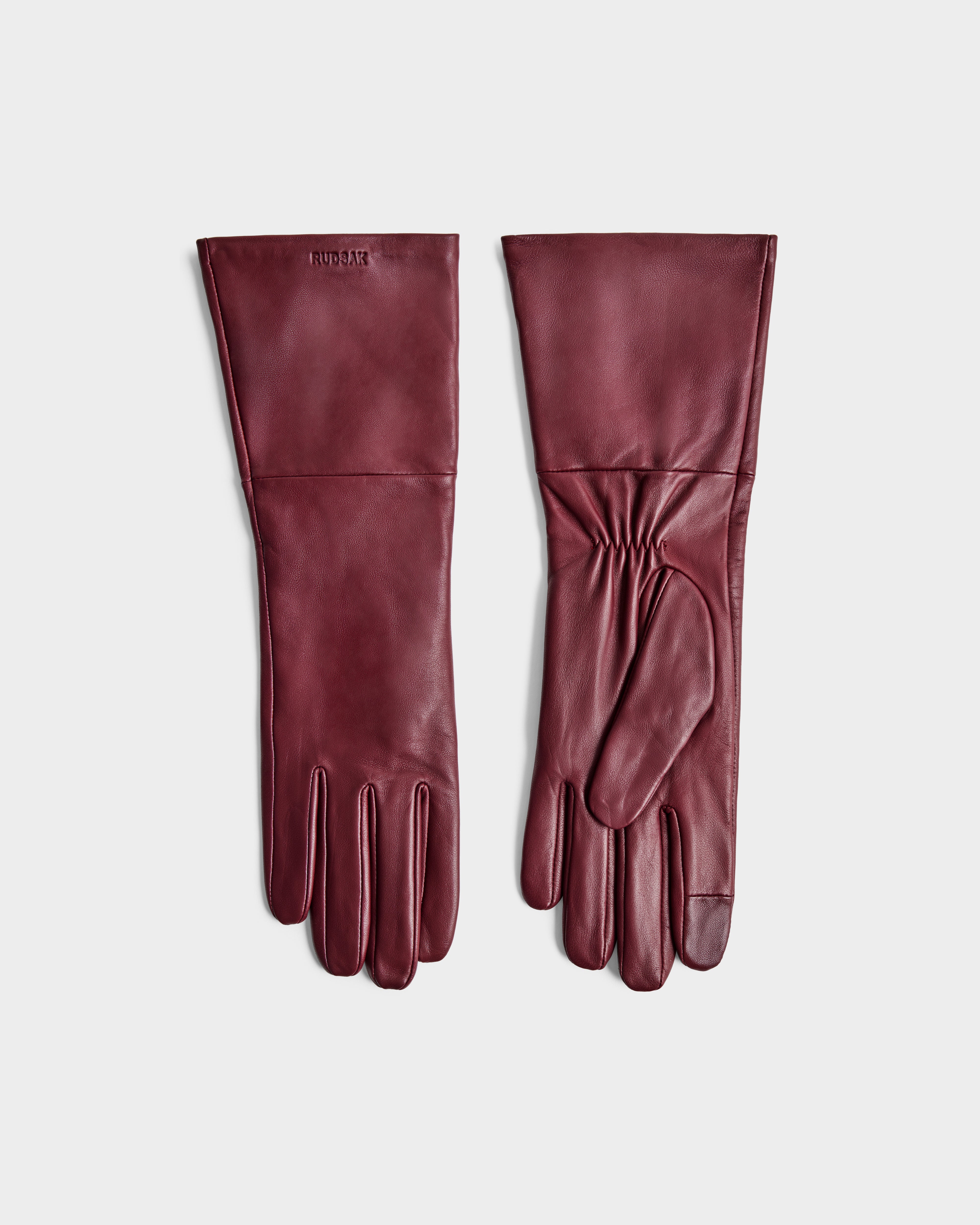 MEGAN Bordeaux Women's Leather Gloves Touchscreen Elegant