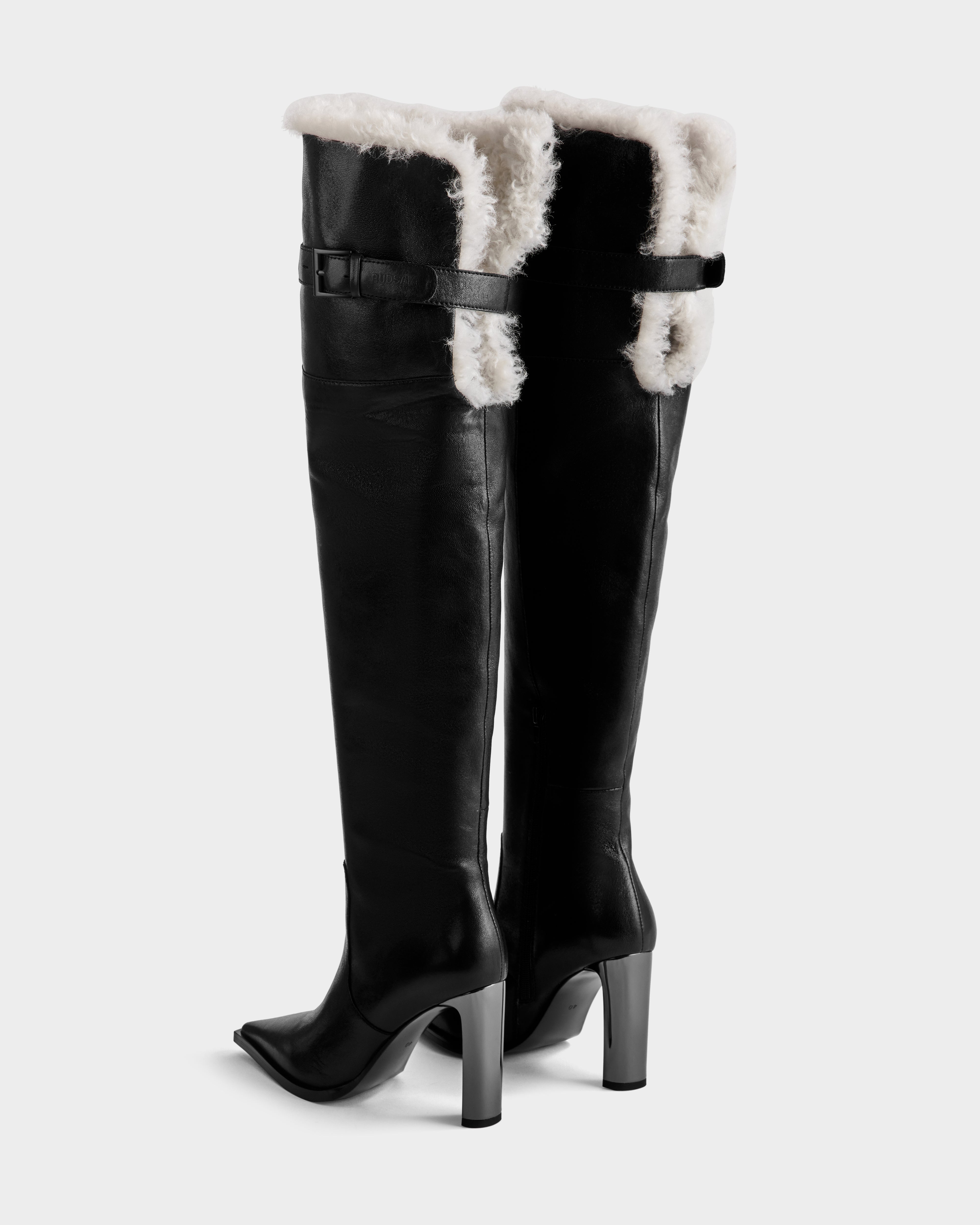 リノブーツ opium black rihno boots archive 00 RUDSAK PERNA Black Women's Tall Leather Boots | Convertible
