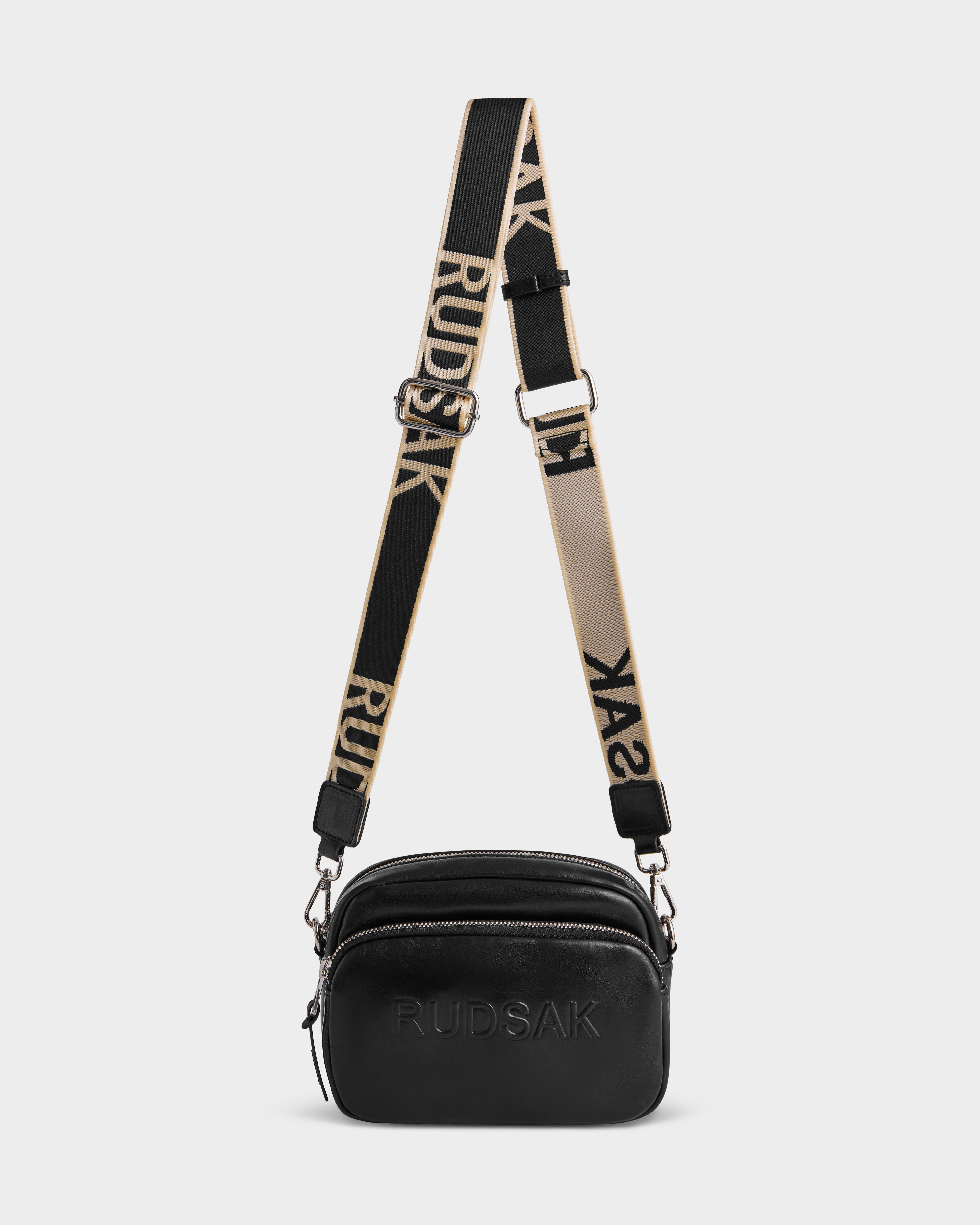 ZOYA L Black Leather Crossbody Bag - Sleek & Functional for Women