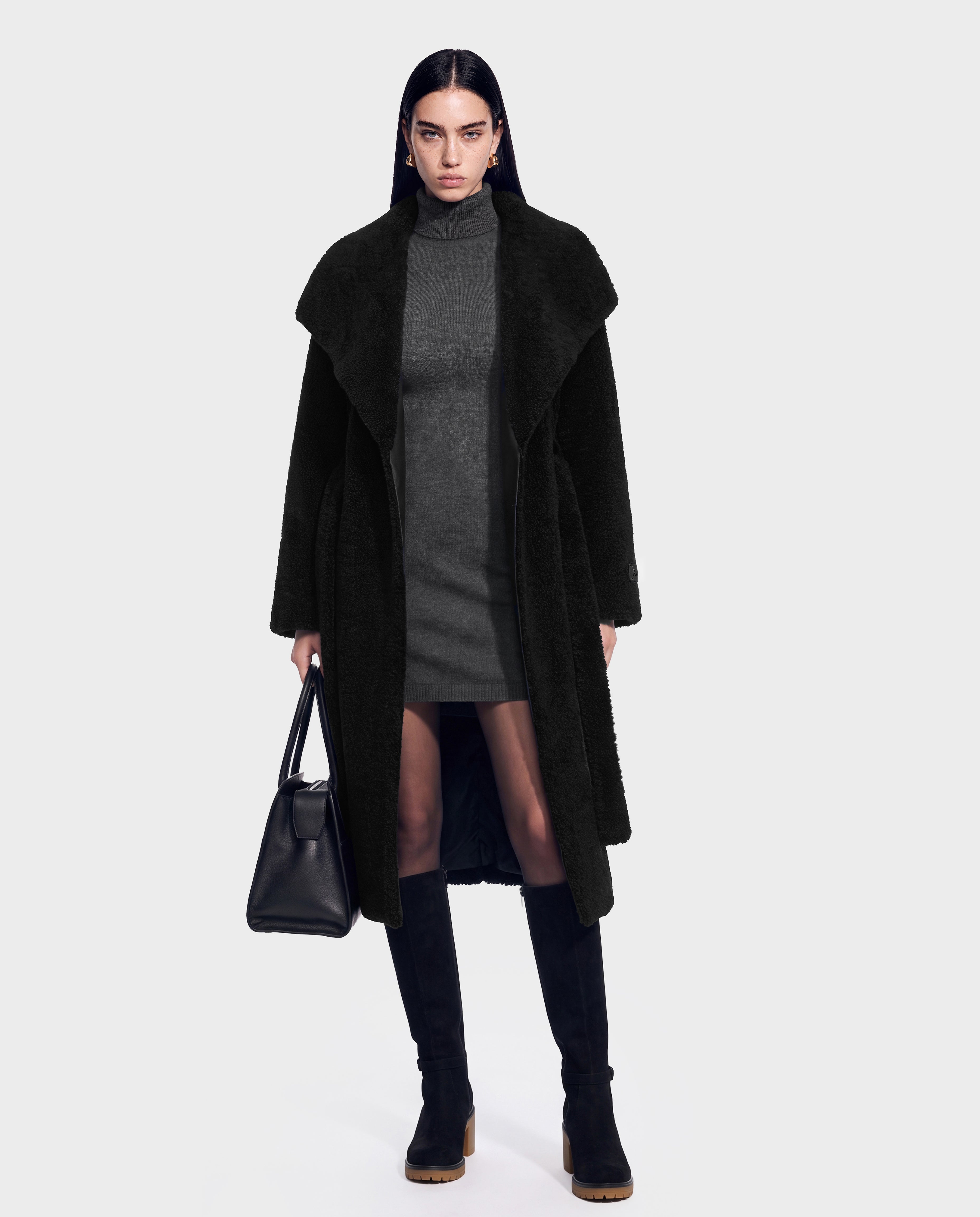 RUDSAK FRANCIE Reversible Vegan Leather & Faux Shearling Coat