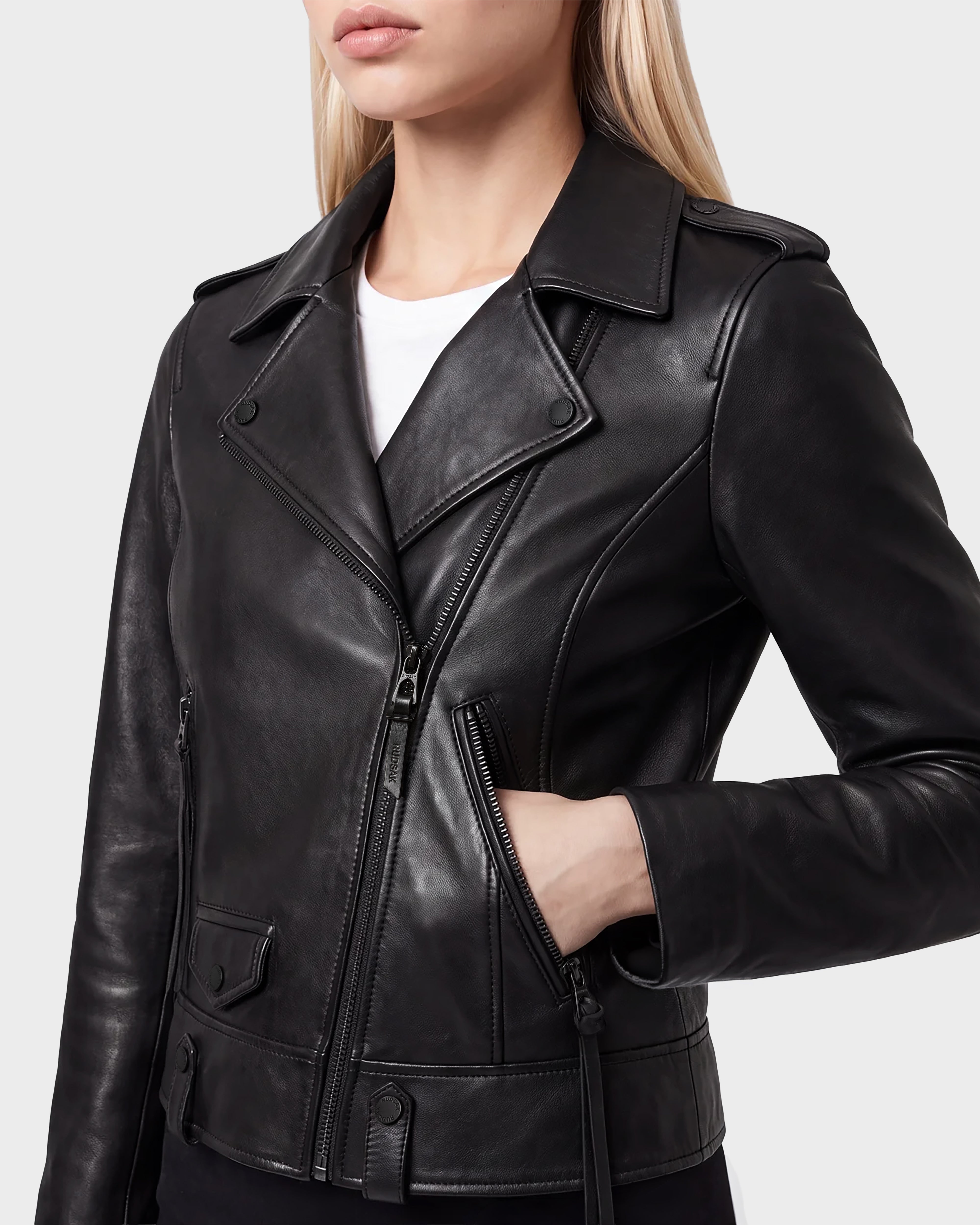 RUDSAK MERGO Women's Lambskin Biker Jacket - Year-Round Style