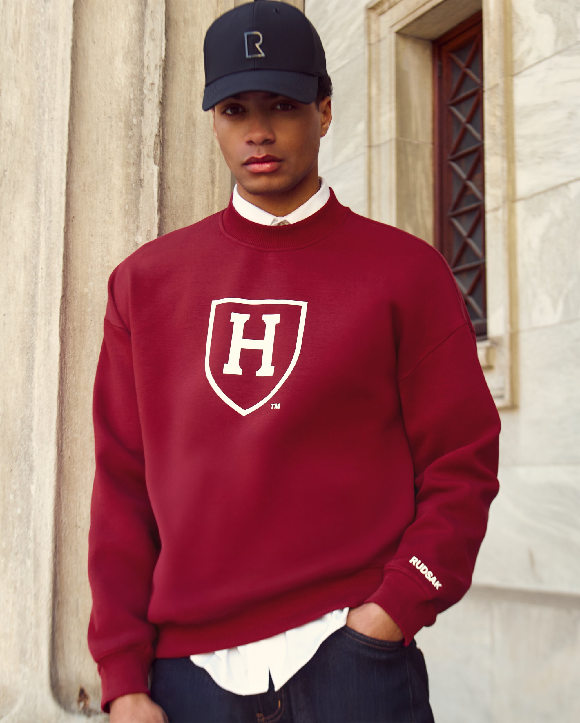 Red harvard sweatshirt sales