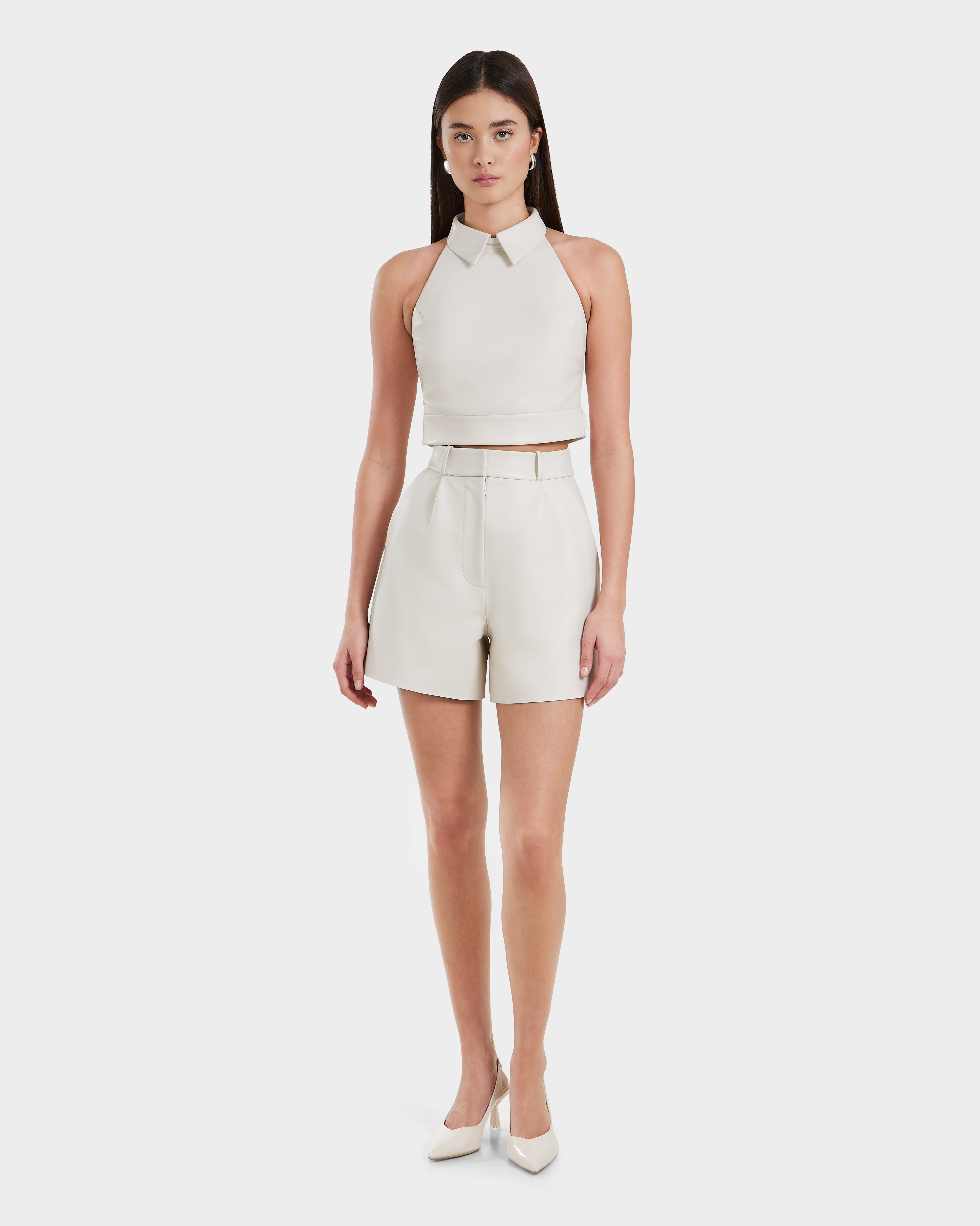 RUDSAK LOVELL Women's Leather Halter Top - Sleeveless & Chic