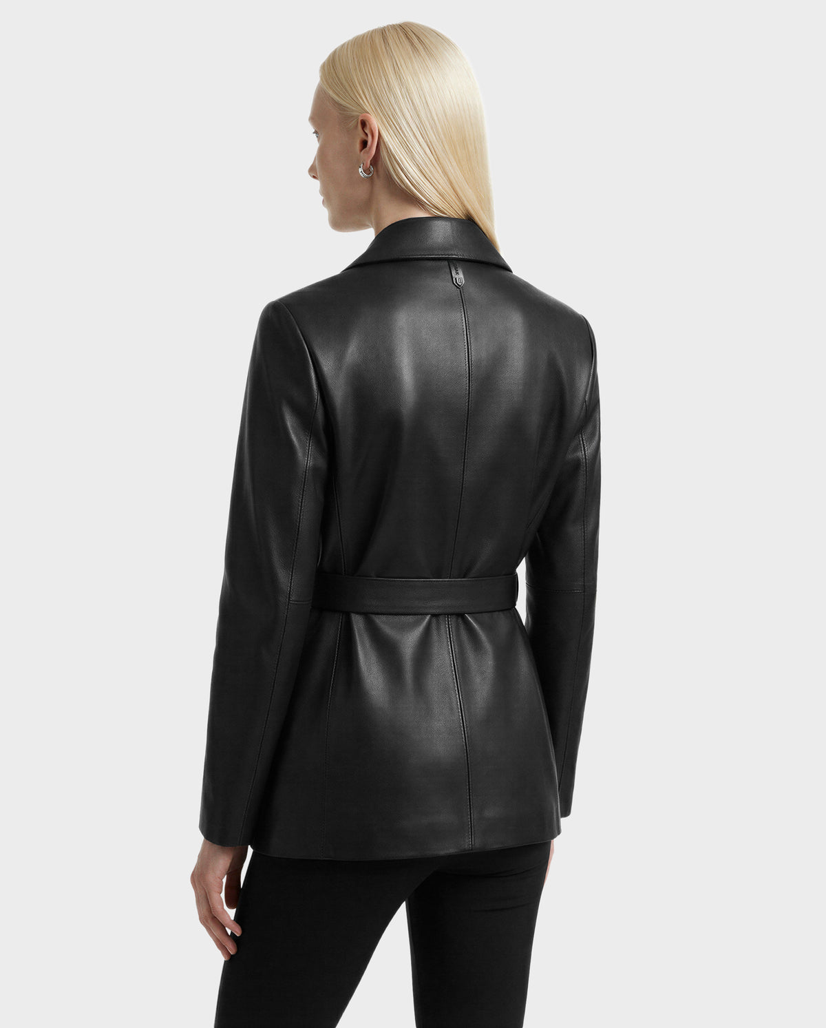 RUDSAK KENDALL Women's Black Leather Blazer Jacket - Sleek & Edgy