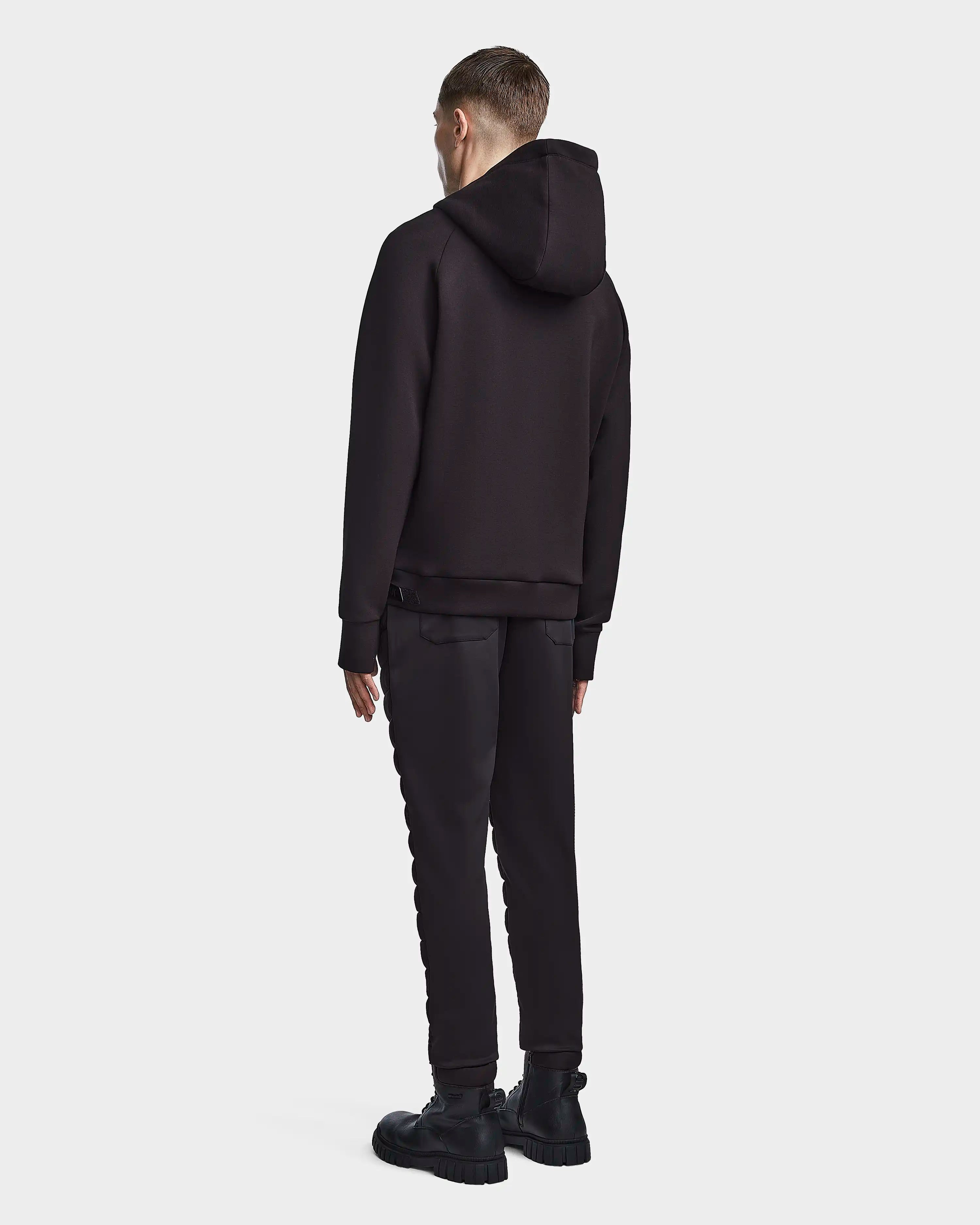 Men s Quilted Black Hybrid Hoodie DARRA Black RUDSAK Rudsak