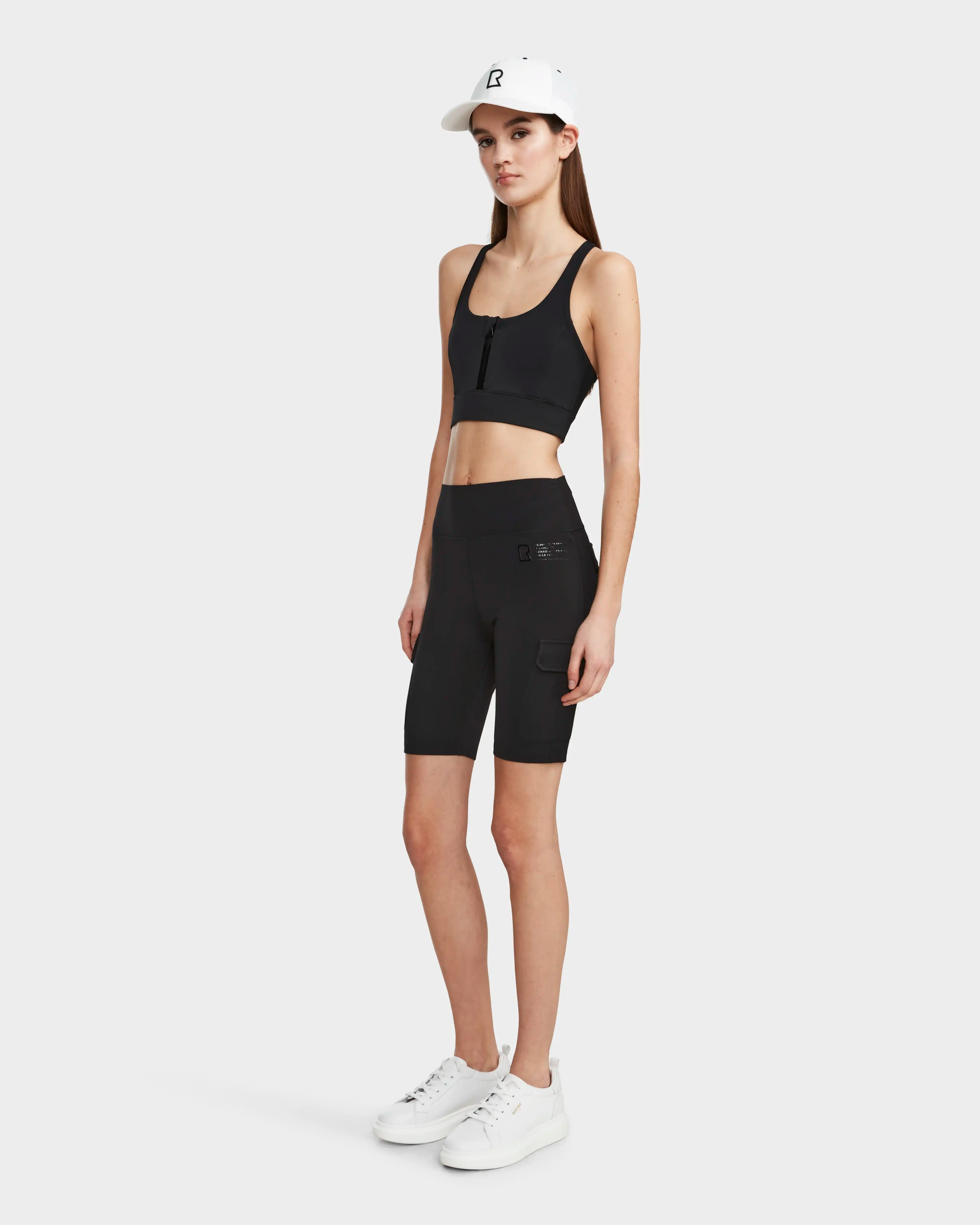 RUDSAK ZORA Women's Black Biker Shorts | Cargo Pockets