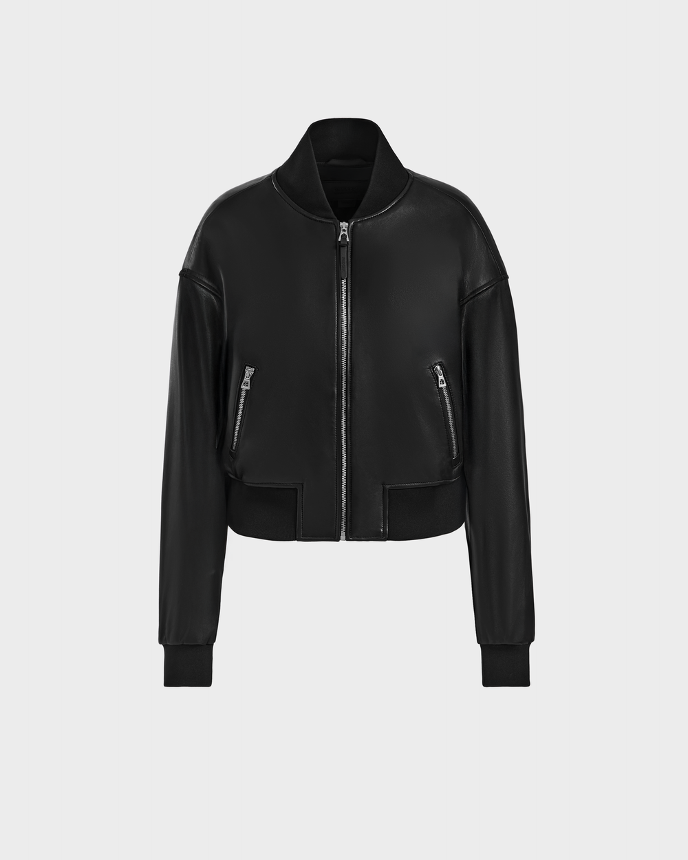 RUDSAK EMERSON Black Leather Bomber Jacket - Modern Style – Rudsak