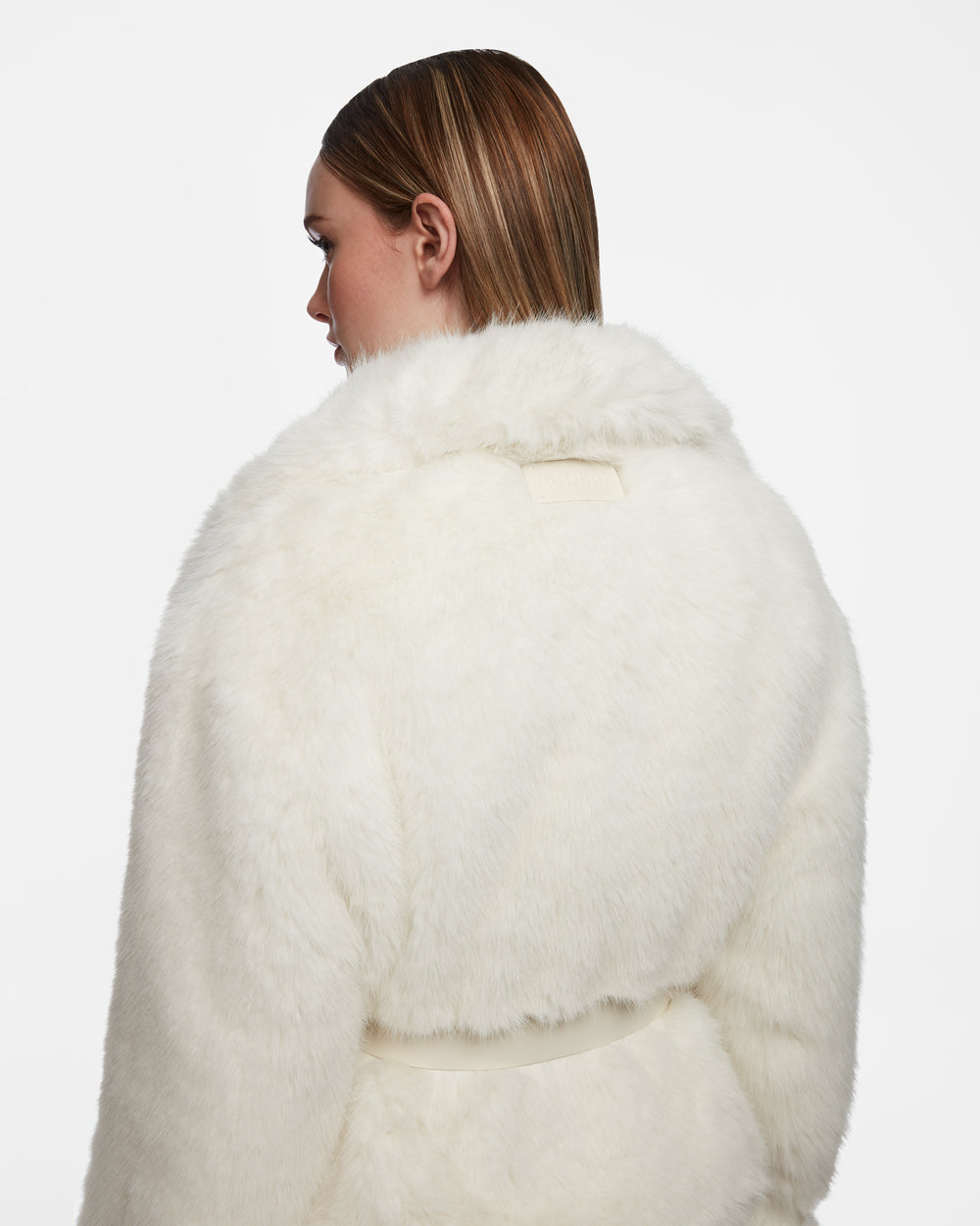 Women's CHLOE Faux Fur Jacket | Vegan Leather Trim & Warmth