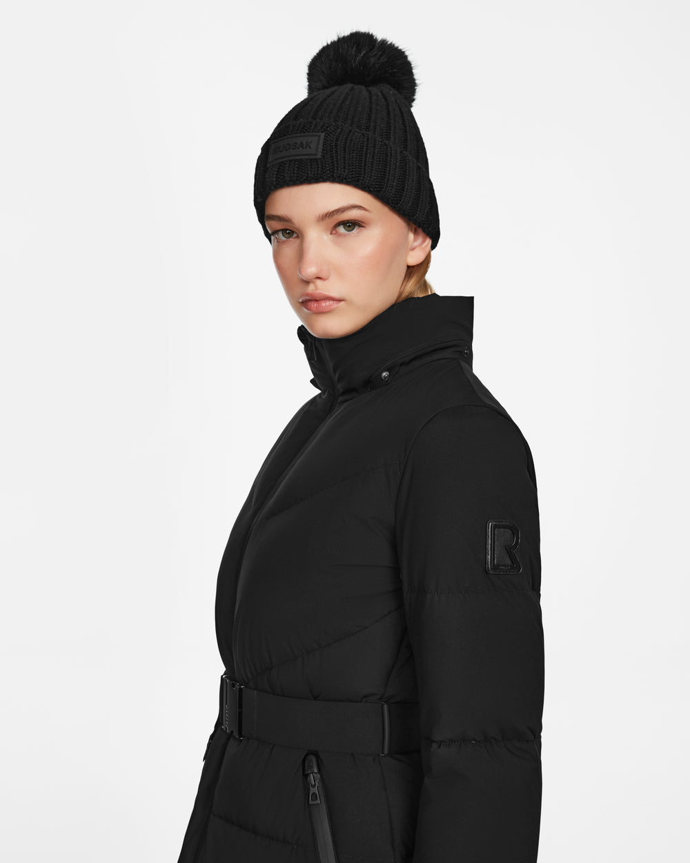 CHRISTEL M-M Black Women's Quilted Down Puffer | Winter Coat