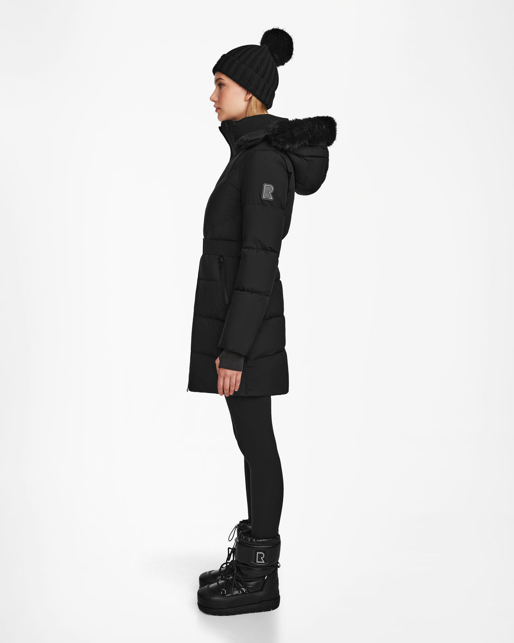CHRISTEL M-M Black Women's Quilted Down Puffer | Winter Coat