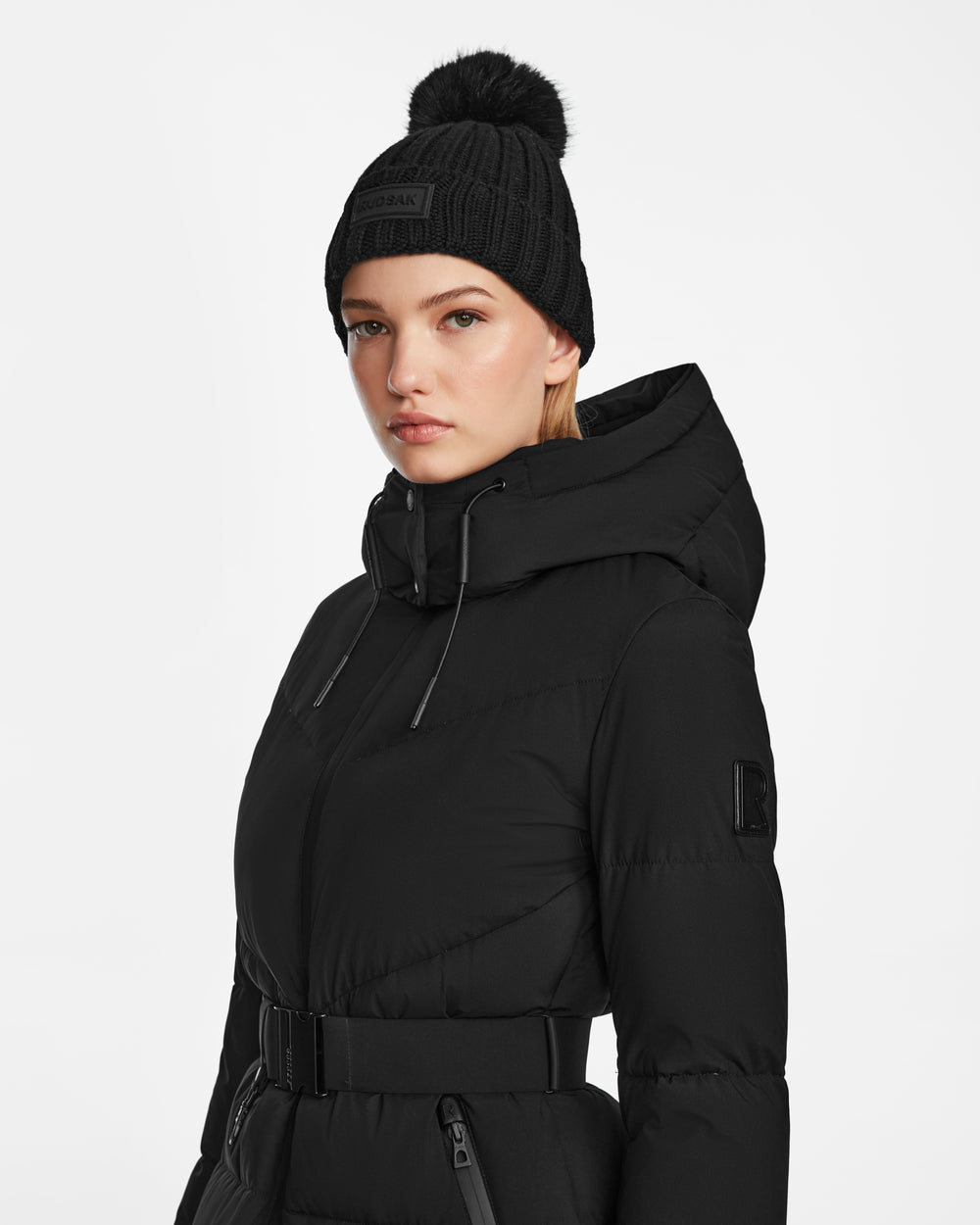 Saku saku　MDL BLK M CHRISTEL M-M Black Women's Quilted Down Puffer | Winter Coat