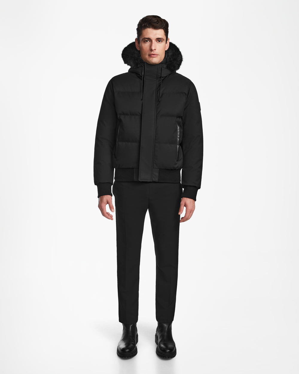 RUDSAK DALLAS Men's Black Quilted Down Bomber Jacket - Warm Winter RUDSAK DALLAS Men's Black Quilted Down Bomber Jacket - Warm Winter