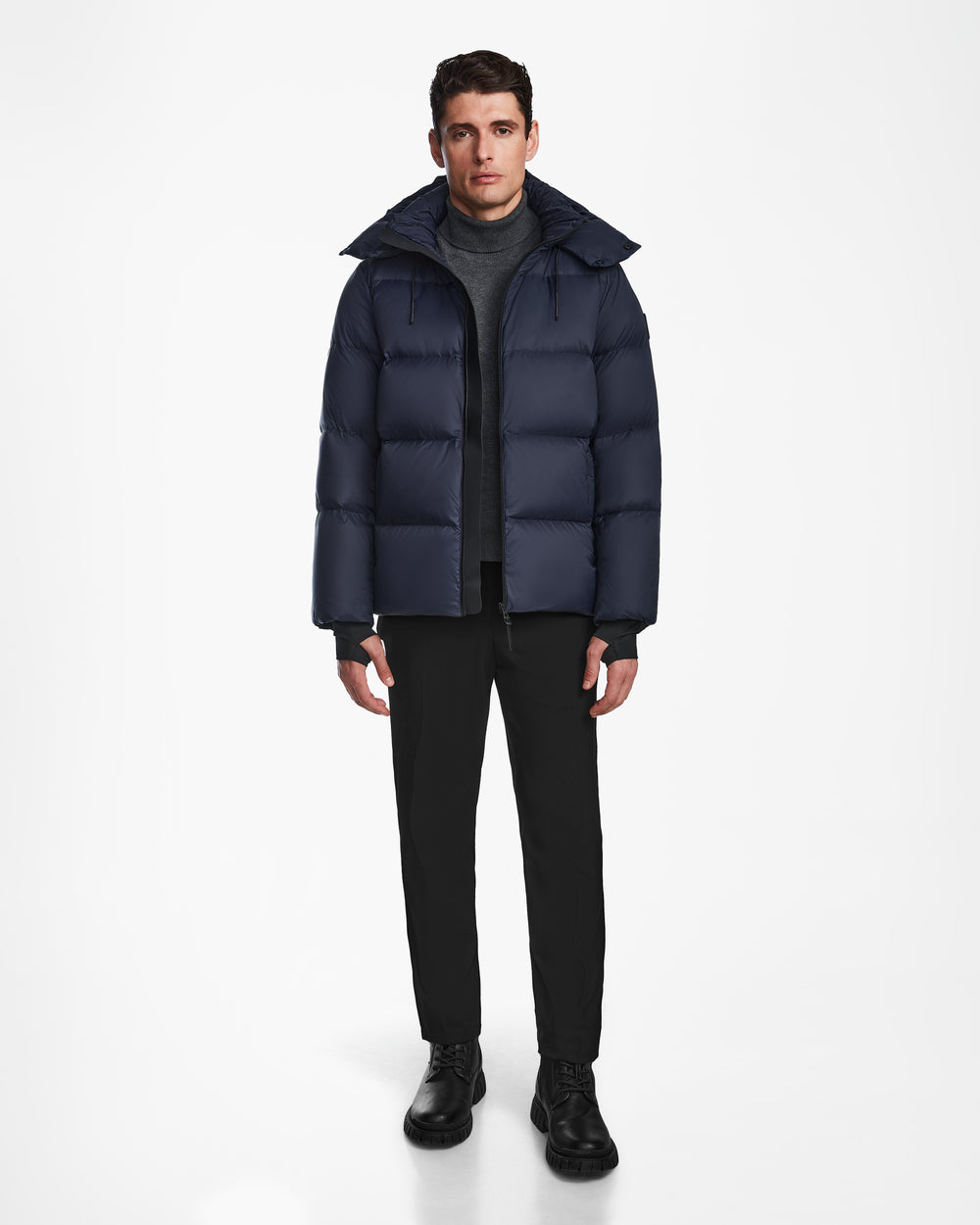 RUDSAK DANIEL M Men's Navy Hooded Down Puffer | Style & Warmth