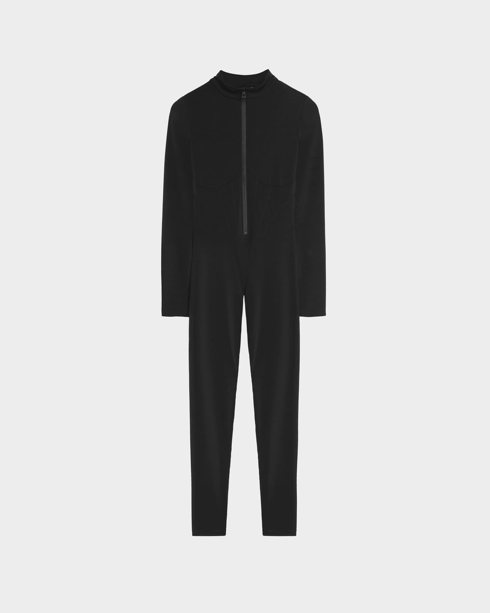 RUDSAK IVY Women's Black Stretch Bodysuit - Flattering Zip-Up