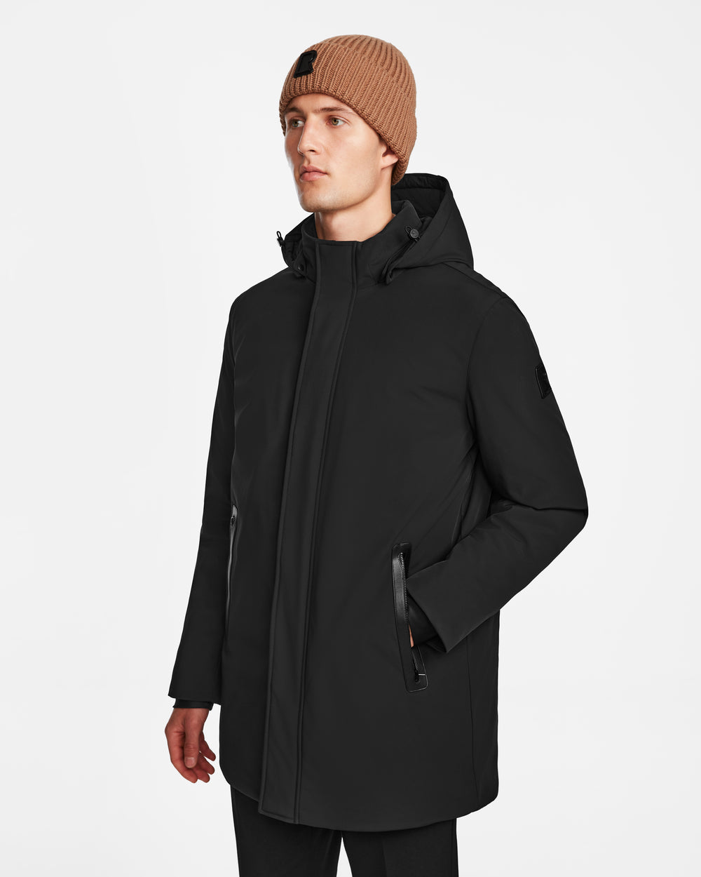 RUDSAK NATAN Men's Black Down Parka | Warm, Water-Repellent