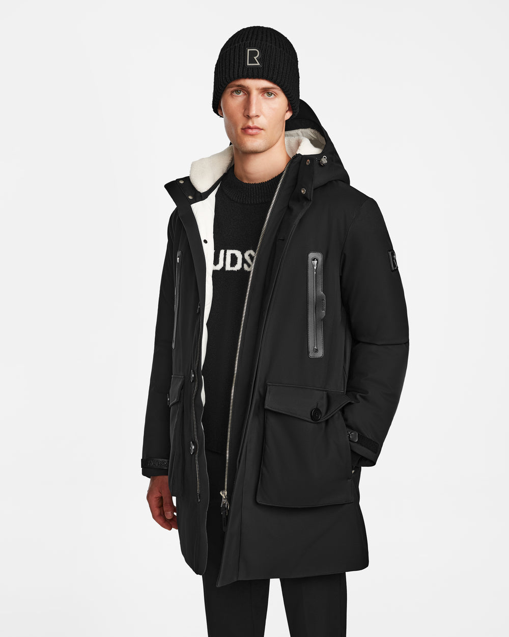 RUDSAK RANI Black Men's Down Parka | Warm Eco-Fill Urban Outerwear