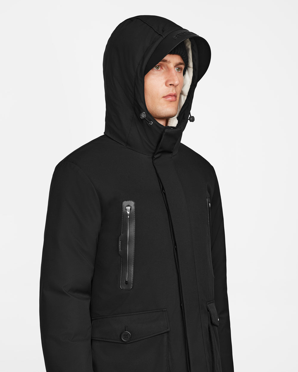 RUDSAK RANI Black Men's Down Parka | Warm Eco-Fill Urban Outerwear