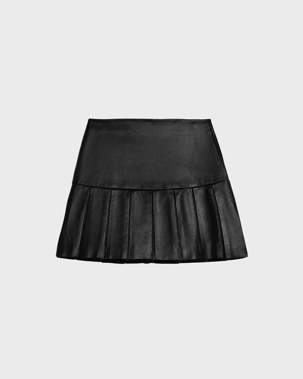RUDSAK SOLANGE Black Pleated Leather Skirt - Women's Luxe Style