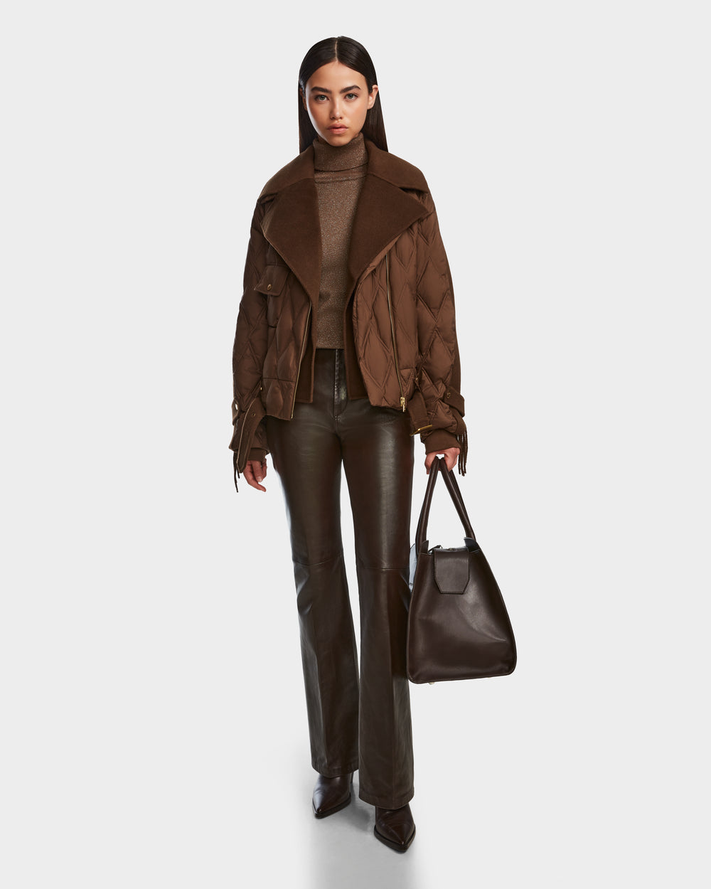 rudyYOKANGブラウンアウター マルチファンクショナル テックファブリック ビッグシルエット