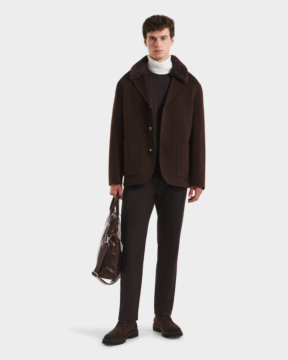 RUDSAK AIDEN Men's Wool-Blend Coat | Removable Faux Shearling