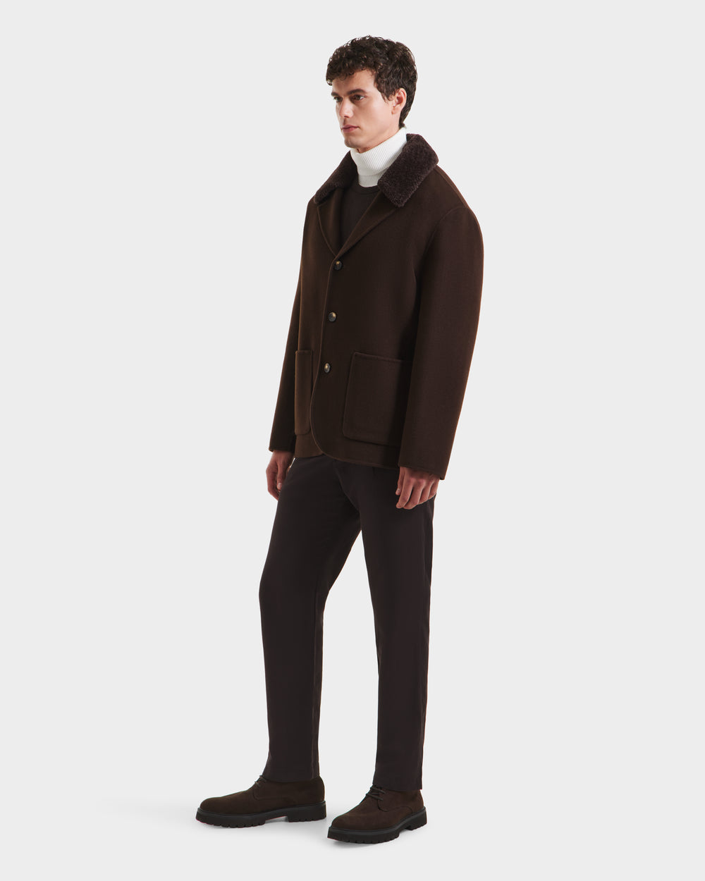 RUDSAK AIDEN Men's Wool-Blend Coat | Removable Faux Shearling