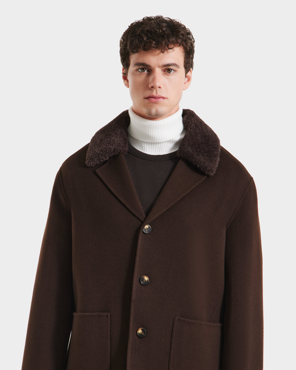 RUDSAK AIDEN Men's Wool-Blend Coat | Removable Faux Shearling