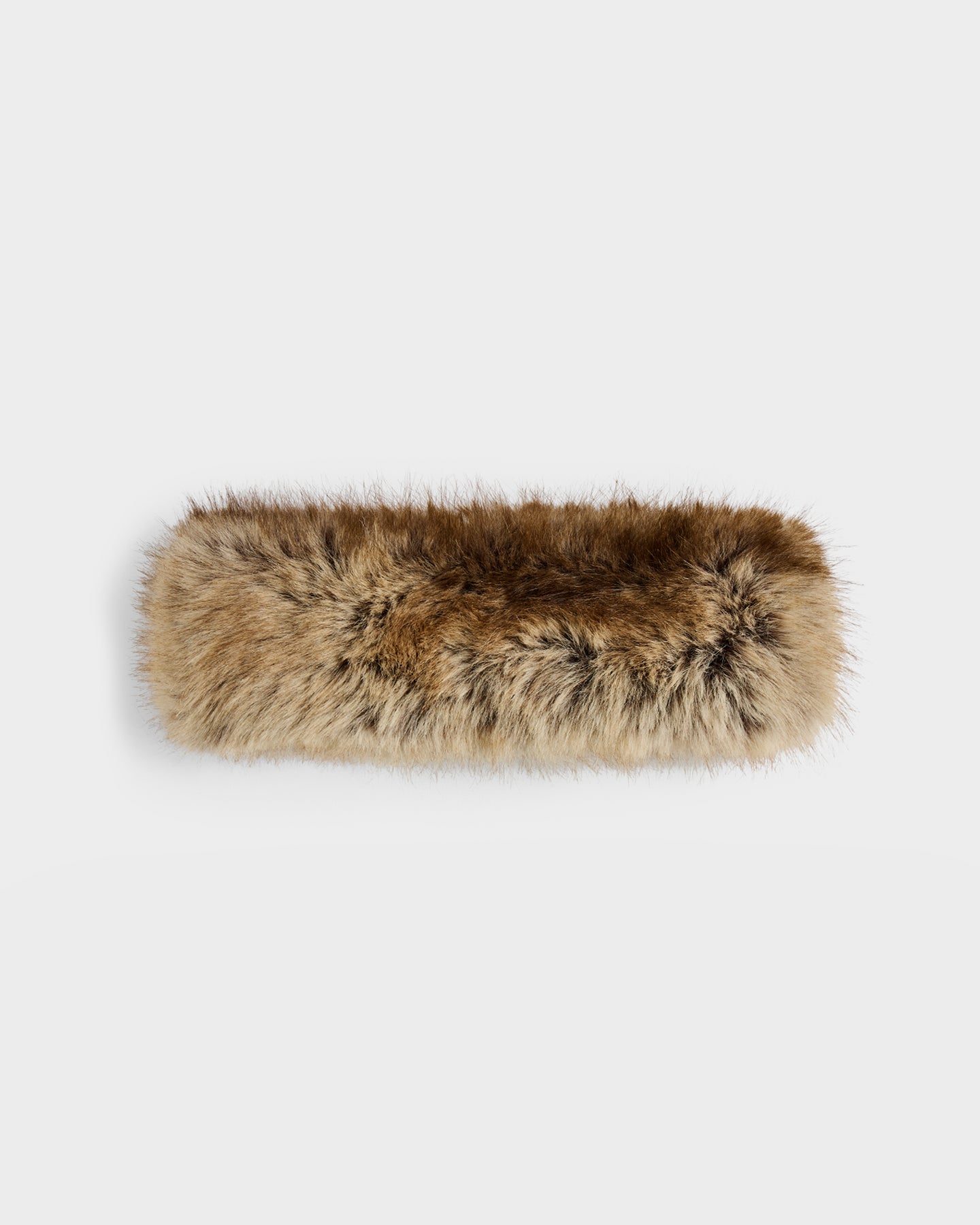 The Rudsak ARLETTE - 8425544 Mix Mocha is a rectangular, cozy-chic brown and tan faux fur band shown on a white background, perfect for elevating your winter fashion.