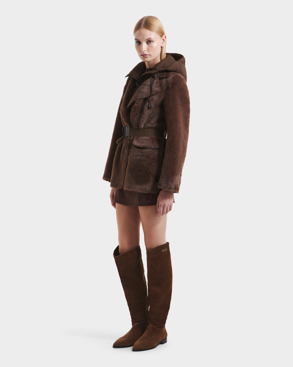 RUDSAK ASPEN F Women's Mocha Faux Fur Jacket - Warm & Stylish
