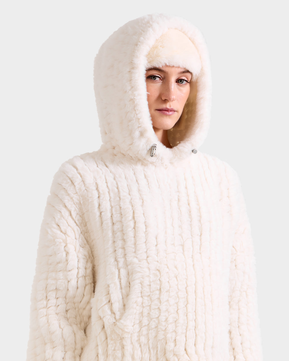 しらゆき RUDSAK AUGUST Faux Fur Knit Hoodie | Plush Winter Comfort – Rudsak