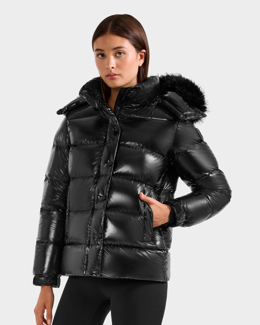 RUDSAK BREE S Black Gloss Down Puffer Jacket – Stylish Women's