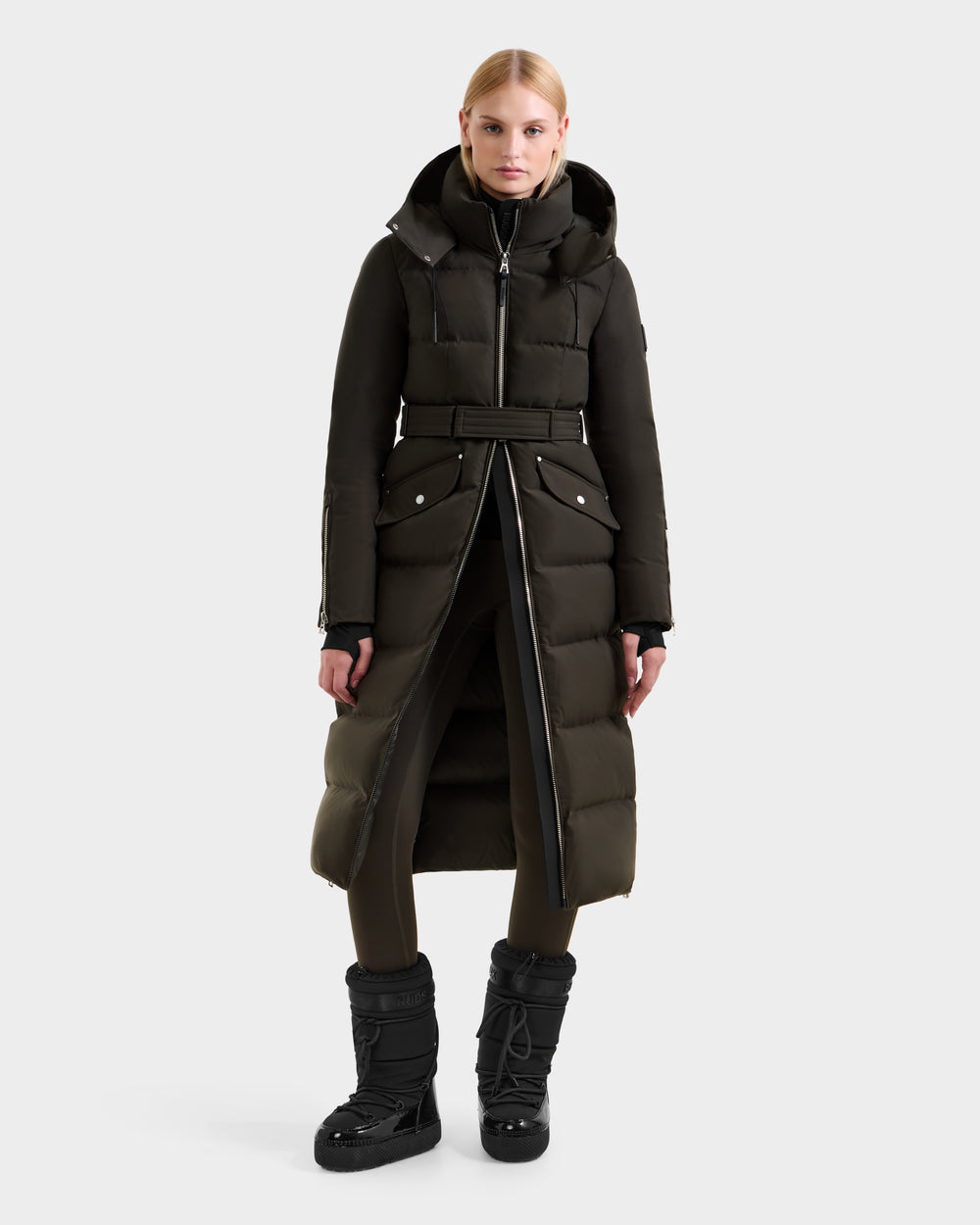 CALI H Women's Dark Olive Down Parka - Warmth, Style, 800+ Fill