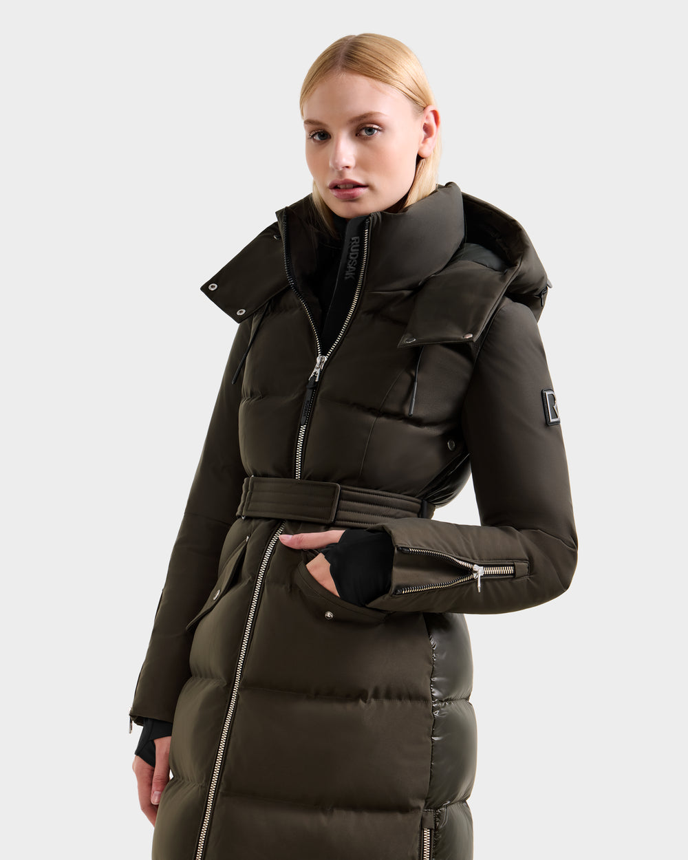 CALI H Women's Dark Olive Down Parka - Warmth, Style, 800+ Fill