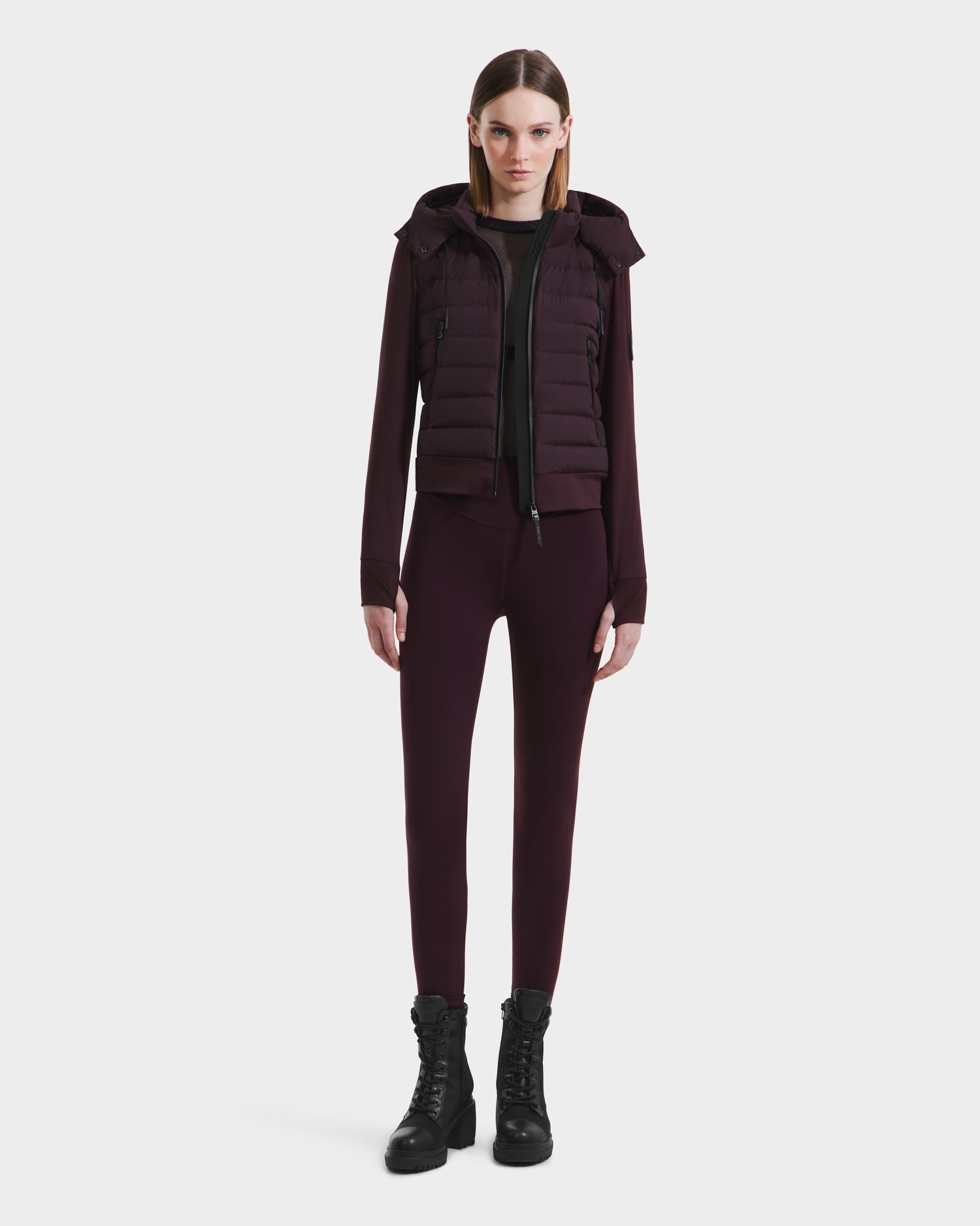 A woman in a Rudsak CASSA - 8125057 Bordeaux transitional jacket.