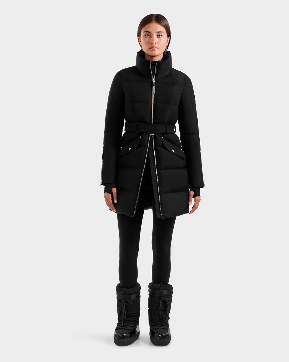 RUDSAK Women's Black Fitted Down Puffer Coat - Versatile Winter