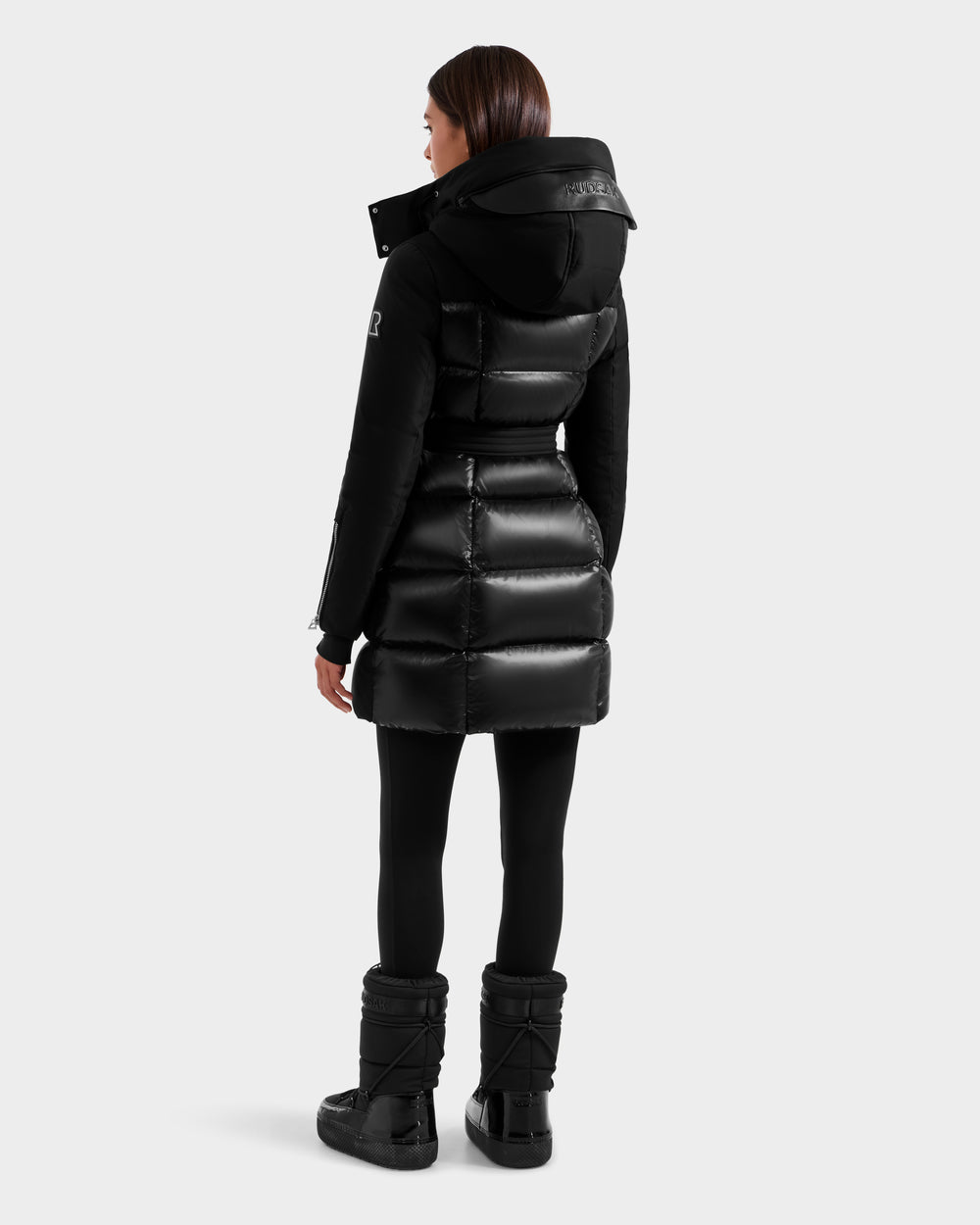 RUDSAK Women's Black Fitted Down Puffer Coat - Versatile Winter