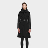 RUDSAK CELESTE Black Transitional Coat - Stylish Leather Sleeve