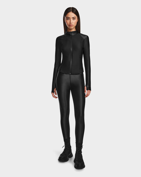 CLARE Women's Shiny Stretch Leggings - Figure-Flattering & Sleek