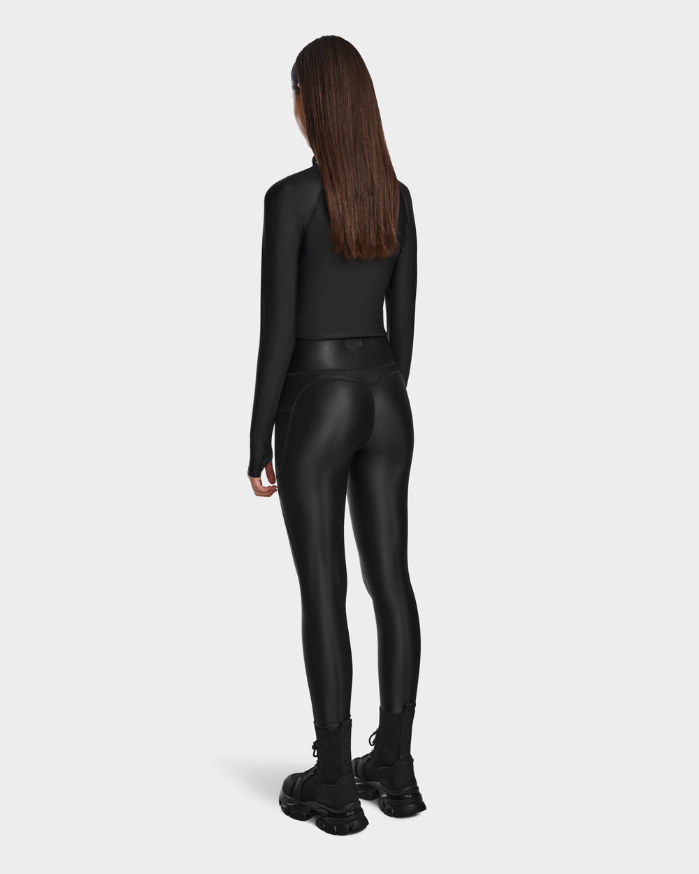 CLARE Women's Shiny Stretch Leggings - Figure-Flattering & Sleek