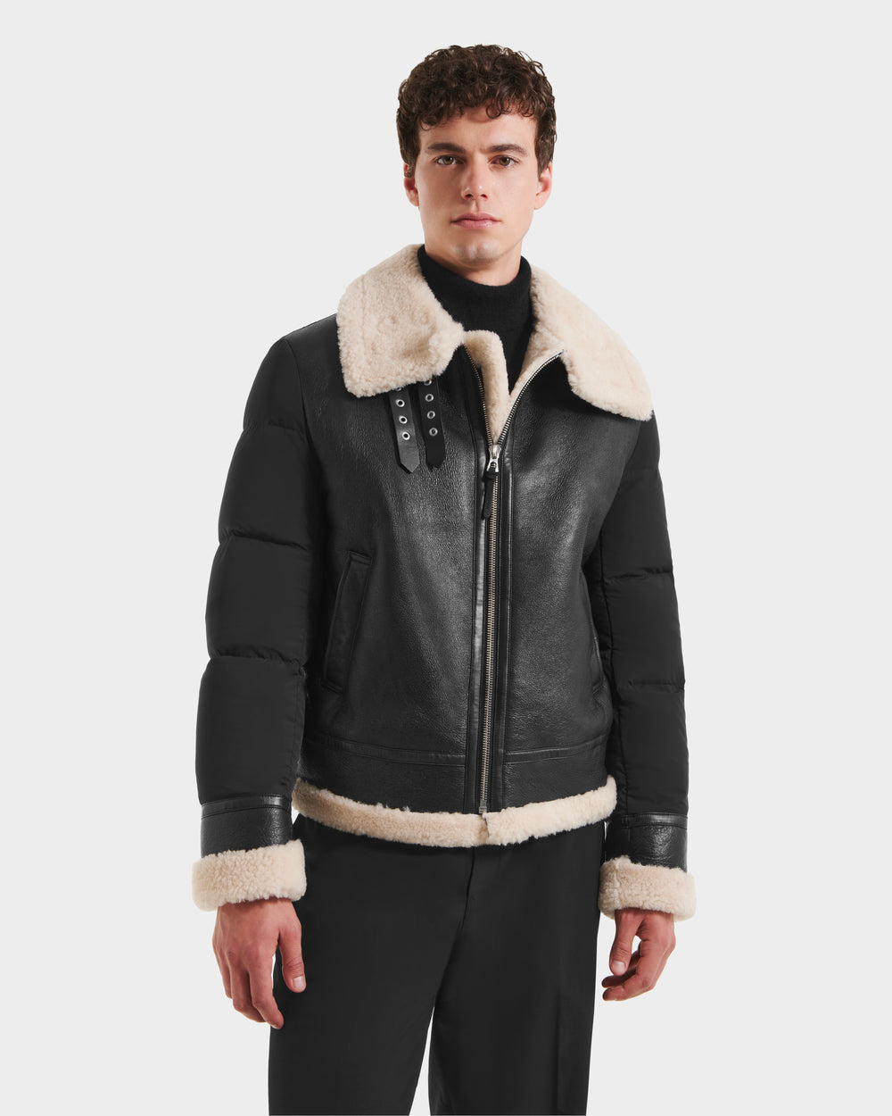 RUDSAK CLAYTON Men's Black Shearling Down Puffer Jacket – Rudsak