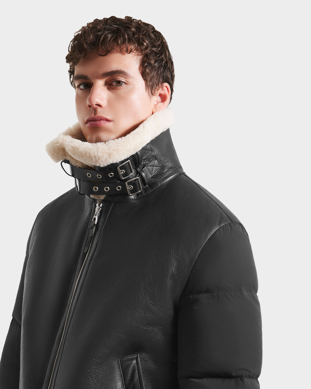 RUDSAK CLAYTON Men's Black Shearling Down Puffer Jacket – Rudsak