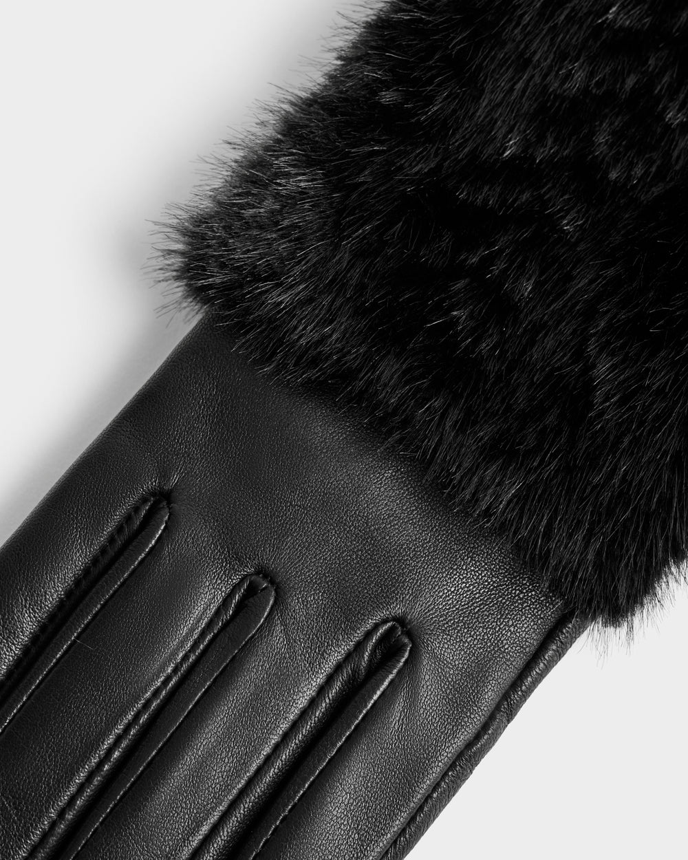 RUDSAK COVE Black Leather & Faux Fur Touchscreen Gloves – Rudsak