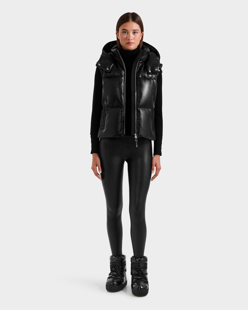 RUDSAK 本革 レザーダウン ジャケット 黒 XS フード ベルト y2k DELILAH PX Black Outerwear | Shop Exclusive Promotion – Rudsak
