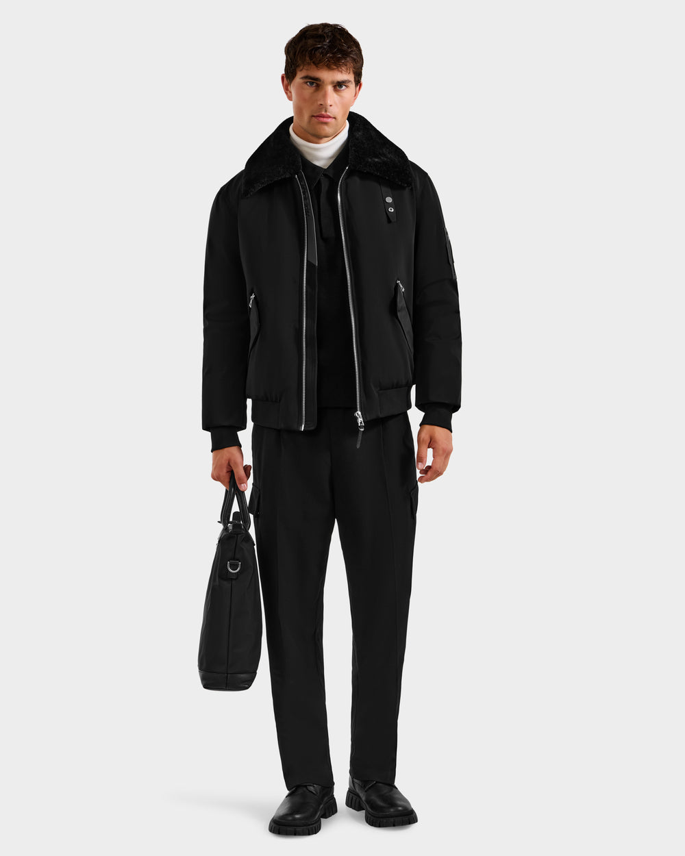 RUDSAK DYLAN Men's Aviator Bomber Jacket | Modern Style, Faux Fur