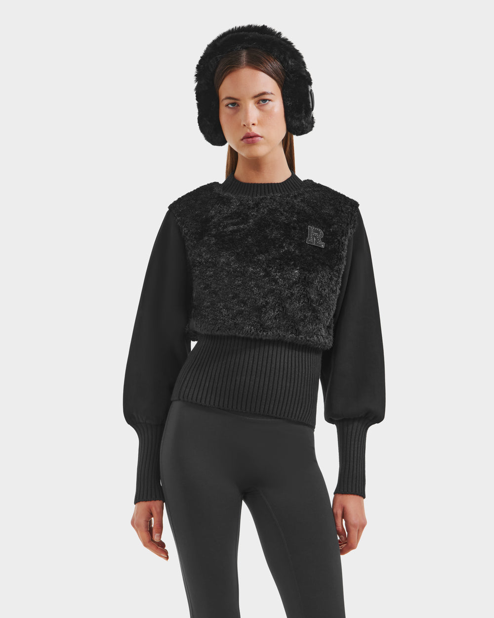 RUDSAK FLORENCE Black Faux Fur Women's Après-Ski Top - Cozy & Chic