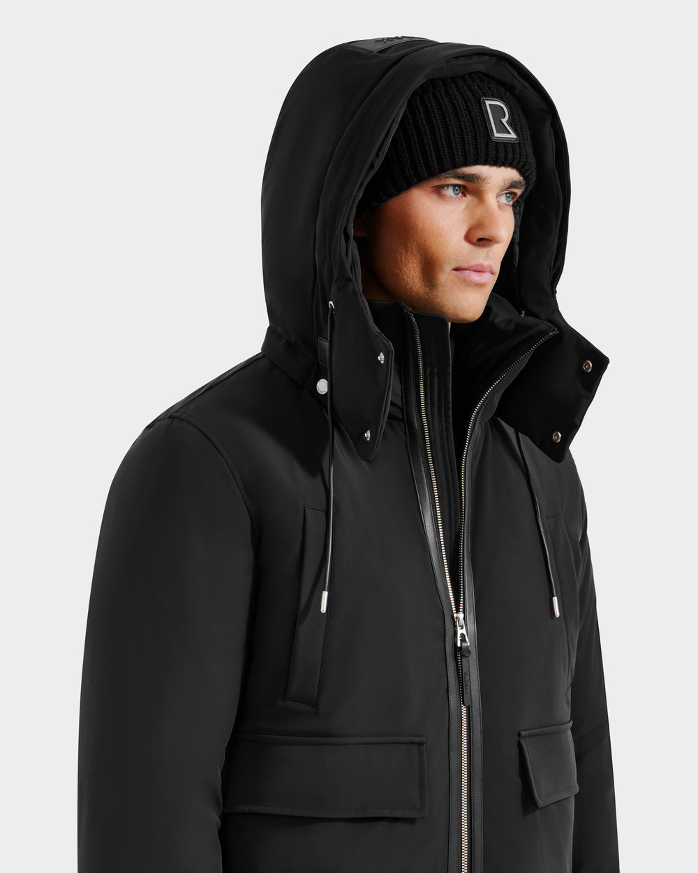 RUDSAK JEROME Men's Black Down Bomber Jacket | Adaptable Warmth
