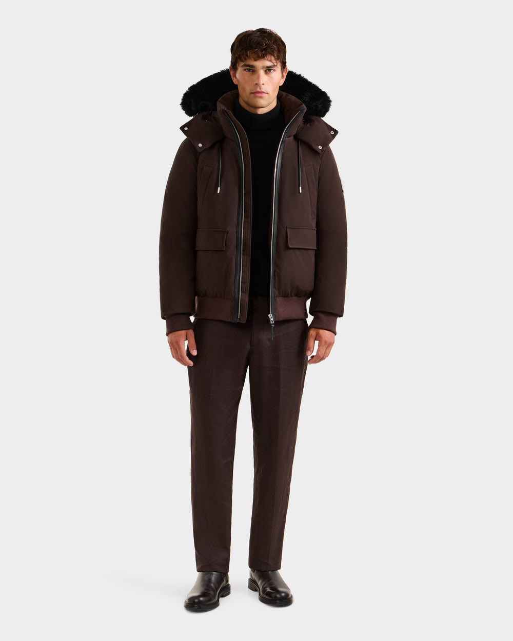 RUDSAK JEROME Men's Down Bomber Jacket - Adaptable Winter Warmth RUDSAK JEROME Men's Down Bomber Jacket - Adaptable Winter Warmth