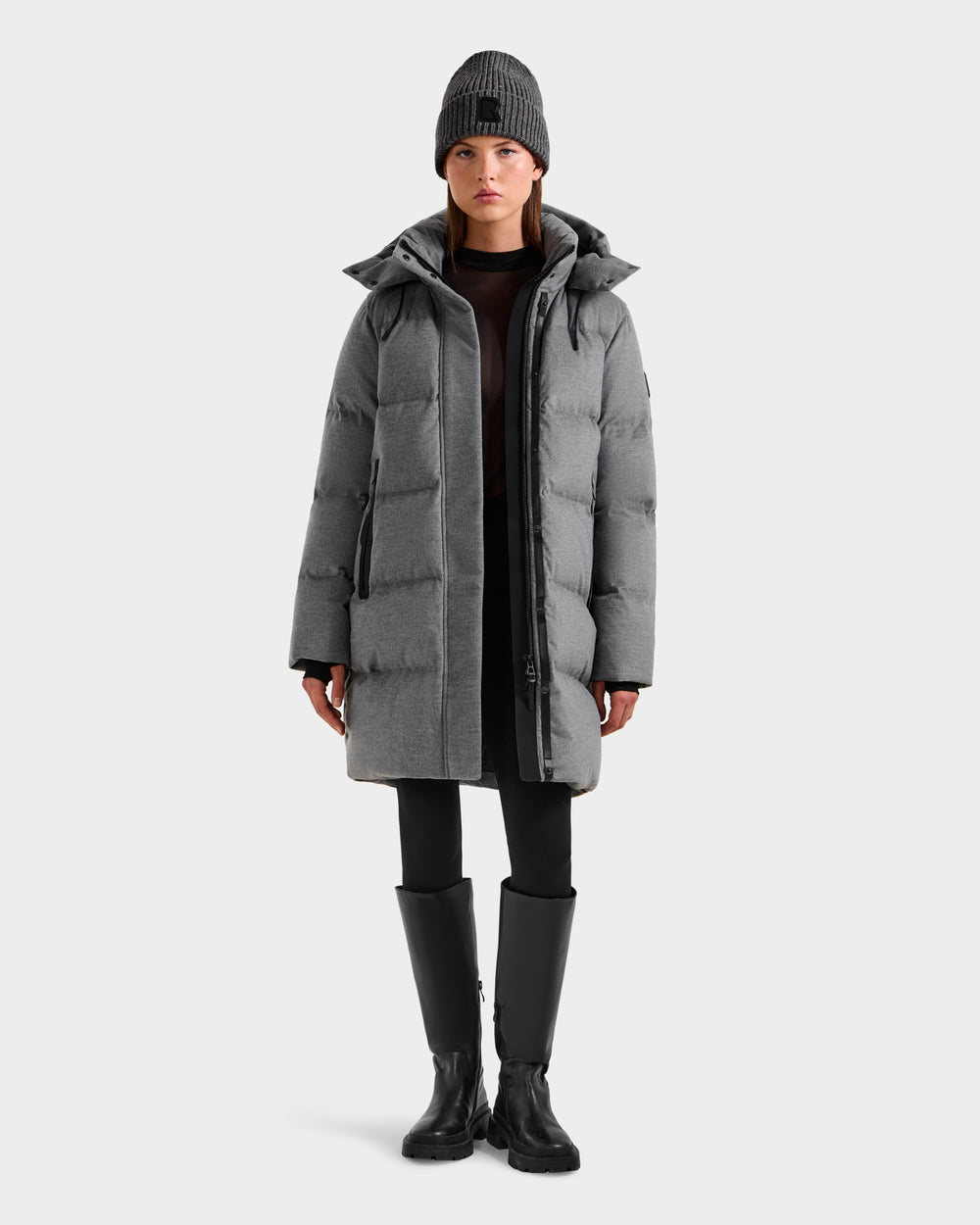 RUDSAK JOELLE W Women's Elevated Wool-Blend Down Puffer Coat