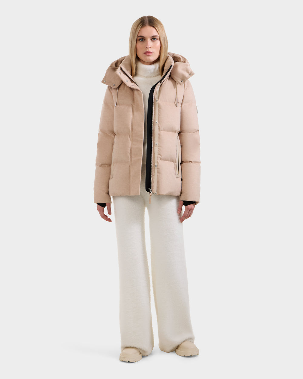 RUDSAK JOON W Women's Wool-Blend Down Puffer Jacket Heather